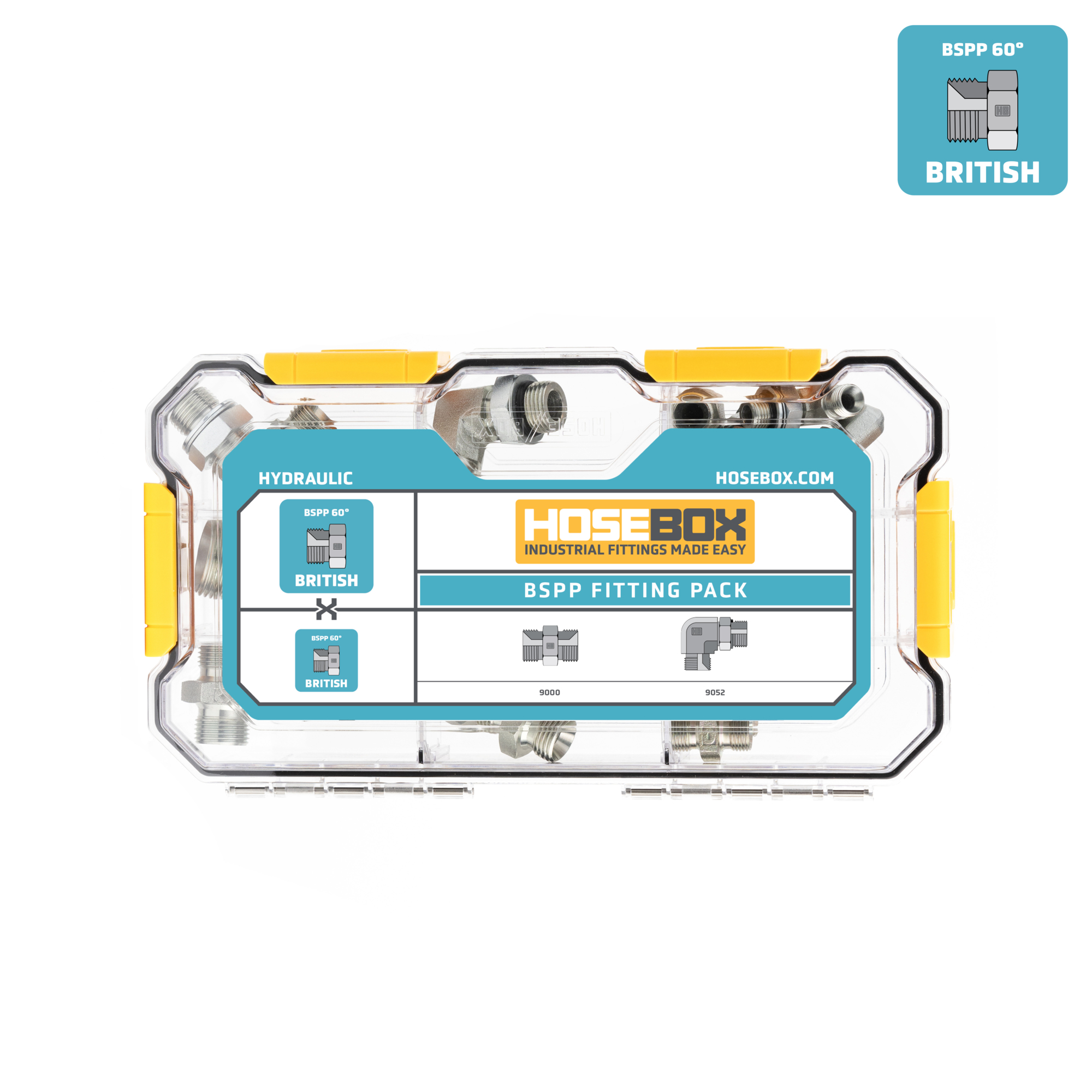 HoseBox, BSPP-BSPP KIT - 18 Adapters, Fitting Size Other in, Model# HB2023-003